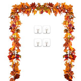 2 Pack Fall Maple Leaf Garland 5.9Ft Hanging Vine Autumn Foliage for Thanksgiving Decor