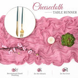 8 Pack Cheesecloth Table Runner, 10Ft Boho Gauze Table Runner 35×120 Inch Rustic Romantic Long Table Runner For Wedding Party Bridal Shower Thanksgiving Christmas Decoration(Dusty Rose)