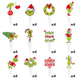 Christmas Cupcake Toppers 48 Pcs Cake Topper Christmas Party Decorations Santa Xmas Theme Birthday Party Decorations Supplies