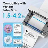 Bluetooth Thermal Shipping Label Printer, 4X6 Portable Thermal Address Label Printer For Small Business, Compatible With Iphone,Android,Windows,Macworks With Etsy Shopify Usps&More, White