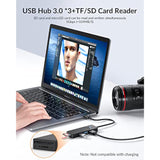 Usb Hub 3.0 With Sd Tf Card Reader, 4 Ports 5Gbps Usb Splitter Multi Expander