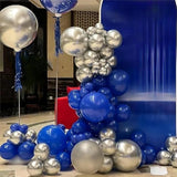 Royal Blue & Silver Balloon Garland Kit: Party Wedding Decor