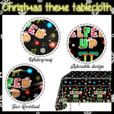 3 Pcs Christmas Tablecloth Disposable Let'S Get Elfed Up Table Cloth 108X54 Inch Plastic Rectangular Christmas Party Table Cover