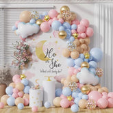 Gender Reveal Cloud Balloon Garland Arch Kit 151Pcs Pastel Pink And Blue Confetti Balloon For He Or She Gender Reveal Birthday Party Decorations