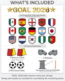 2026 Soccer Watch Party Decorations, GOAL 2026 Banner Set with 15 Country Flags, Soccer Game Day TV Wall Decor for Living Room, Office, Home Party
