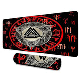 Mysterious Viking Large Mousepad 31.5X11.8 Inches Vikings Old Scandinavian Patterns And Norwegian Runes Graphic Printed Game Mousepad Bdxpmn267
