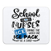School Nurses Saving The World One Ice Pack At A Time Mousepad 9.5×7.9 Inch Non-Slip Rubber Base Square Mouse Pads For Computers Laptop Office Home Dorm Desk Decor,Graduation Gifts For Nurses