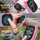 ?2 Pack? Hard Pc Case For Verizon Gizmo Watch 3 Built-In Tempered Glass Screen Protector, Easy To Install, Ultra Slim, For Gizmo Watch 3 - Pink
