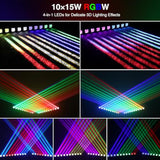 10X15W Rgbw Moving Beam Led Light Bar,10 Eye Stage Light Strobe Beam Like Spider Rgbw 4In1 Dmx 512 & Sound Activated Dj Lighting For Theater Ktv Club Ball Disco Event L1015(1)