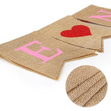 Valentines Day Burlap Banner, Valentines Decor For Home, Be Mine Hanging Banner & 28 Pcs Felt Heart Garland Banner Decor For Mantle Fireplace Wall, Decorations Pre-Assembled - No Diy Required