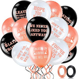 45 Pieces 12 Inch Funny Coworker Going Away Last Day Office Party Balloons, White And Gold Black Retirement Latex Balloon Farewell Balloon With 2 Ribbon Decors For Colleague (Black, Rose Gold, White)