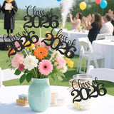 Graduation Decorations 2026, 20Pcs Class Of 2026 Graduation Centerpieces For Tables, Double-Sided Black Grad Table Centerpieces With Sticks, Grad Party Decoration Supplies