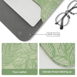 MOSISO Laptop Case 13 inch, 13 inch Laptop Sleeve Compatible with MacBook Air M4 M3 M2 M1 2025-2018 / Pro M2 M1 2025-2016, Embossed Retro Hibiscus PU Leather Case with Small Bag, Sage Green
