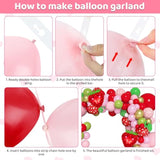 162Pcs Strawberry Birthday Party Decorations Strawberry Balloons Garland Arch Kit Berry First Birthday Party Supplies For Girls Baby Shower Summer Fruit Party Decor