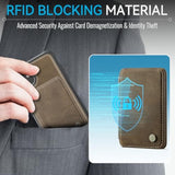 Compatible With Magsafe For Iphone 12/12 Pro Wallet Case Magnetic Card Holder, Rfid Blocking 2 In 1 Detachable Kickstand Shockproof Cover For Women Men, Brown