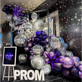 Purple & Silver Disco Balloon Arch Kit - 120pcs for Prom, Grad, Birthday and Party Decor