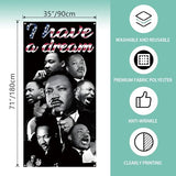 Martin Luther King Jr. Day Door Cover I Have A Dream Photo Backdrop MLK Day Decor African American Peace Love Black History Month Decorations and Supplies for Home-71×35''