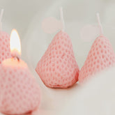 Strawberry Shaped Scented Candle,4Pack 75G Fruit Aroma Soy Wax Decorative Candle For Table Photo Prop Birthday Gift,Prefect For Meditation Stress Relief Mood Boosting Bath Yoga (Pink)