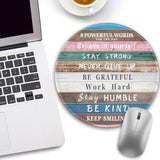 Inspirational Quote Work Mouse Pad, Positive Desk Small Round Mouse Pads, Mini Travel Mousepad For Wireless Computer Laptop, Office Desk Accessories, 8.6 X 8.6 Inch