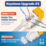 45° Angled Cat6 Keystone Jack In Yellow - Slim Profile Rj45 Ethernet Connector