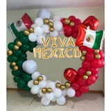 Mexico Balloon Arch Garland Kit, 154 Pcs Green White Red Gold Mexico Flag Viva Foil Balloons For Mexico Independence Day Jdia De La Independencia Theme Birthday 16Th September Party Decoration (Green)