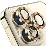 Compatible With Iphone 14 Pro / 14 Pro Max Camera Lens Protector, Anti-Scratch Lens Cover 9H Tempered Glass Metal Camera Screen Protector Shockproof Camera Ring - 3 Pcs Gold