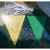 Graduation Party Decorations Green Gold 2025/Green Gold Graduation Decorations 2025/St. Patrick’S Day Decorations/Glitter Gold Green Birthday Party Decorations 2Pcs Triangle Banners