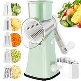 Rotary Cheese Grater, 5 In 1 Cheese Grater With Handle, Replaceable Stainless Blades Cheese Shredder, Cheese Vegetable Slicer, Easy To Clean Kitchen Gadgets With Storage Box