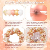125pcs Blush Balloon Garland Kit in Peach Rose Gold for Party Decorations