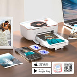 4X6'' Photo Printer With 20 Sheets Photo Paper & 1 Cartridge, Portable Instant Photo Printer For Iphone Android, Thermal Dye Sublimation, Wi-Fi Picture Printer