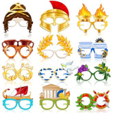 36 Pcs Greek Mythology Decor Ancient Greece Theme Eyeglasses Paper Glasses Frame Greece Photo Booth Props Greek Party Favors Toga Decorations For Greece God Birthday Party Supplies