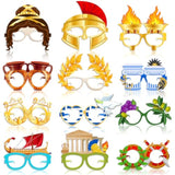 36 Pcs Greek Mythology Decor Ancient Greece Theme Eyeglasses Paper Glasses Frame Greece Photo Booth Props Greek Party Favors Toga Decorations For Greece God Birthday Party Supplies