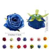 3 Inch Silk Rose Heads Fake Flowers With Cilps,Roses Artificial Flowers For Crafts,Fake Flowers Bulk,Artificial Flowers For Cake Decoration Wedding Party Birthday Wreath Hairpin Diy (14, Multicolour)