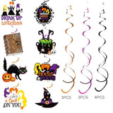 30Pcs Hocus Pocus Decorations - Swirl Decorations For Halloween, Birthday, Party, Trunk Or Treat, Baby Shower