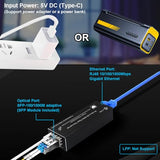 Elenzk Micro Gigabit Fiber Media Converter, 10/100/1000Mbps Ethernet To Sfp, 1310Nm Sm 20Km, Dc 5V Usb-C Powered, Ultra Compact
