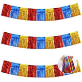 Red Blue Gold Fringe Garland Banner 30ft Wall Tinsel Foil Streamer