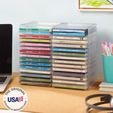 Stackable Clear Plastic CD Organizer with Rubber Feet