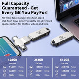Photo Stick 128Gb For Iphone Android Pc, Auto-Secure-Backup-Flash-Thumb-Drive, 4-In-1 External-Photo-Finder Storage-Usb-Memory-Stick-To-Save-Pictures-Videos & Contacts, Support Iphone, S-Amsung, Ipad