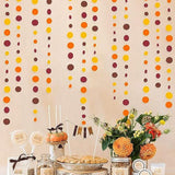 46Ft Fall Party Decorations Polka Dots Garlands Orange Yellow Burgundy Brown Hanging Paper Circle Dots Streamer For Birthday Wedding Baby Shower Fall Autumn Thanksgiving Harvest Party Decor Supplies