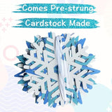 2 Pieces Snowflake Garland Banner Christmas Hanging Decorations, Winter Wonderland Decorations Frozen Birthday Party Supplies, Paper Snowflake Streamer For Holiday New Year Party Home Decor