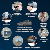 2 Bluetooth Detachable Air Mouse Touchpad Mouse With Voice Recording, Presentation Clicker Wireless Presenter Presentation Remote With Laser Pointer For Mac, Windows (Recording, Black)