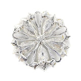 10 Pcs Silver Hollow Metal Flower Rhinestone Petals Sewing Coat Button