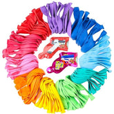 100Pc Colorful Rainbow Balloons – 12" Assorted Latex with Bonus Confetti, for Party & Event Decor