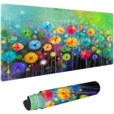 Watercolor Flowers Customized Large Extended Gaming Mouse Pad With Stitched Edges And Non-Slip Rubber Base,Suitable For Office And Home Use,31.5X15.7 Inches