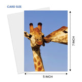 Adorable Giraffe Greeting Card – Romantic & Funny For Love, Friendship, Birthdays & Anniversaries - Larger Size 5X7- Blank Inside For All Occasions - For Nature & Animal Lovers - Wildlife Photography
