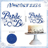 Bridal Shower Cupcake Toppers - 25 Pcs Something Blue Cake Decorations, Before I Do Bachelorette Bride To Be Engagement Wedding Party Supplies, Blue And White Floral Flower Table Decor Topper