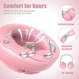 Bluetooth Wireless Headphones Over Ear, 65H Playtime And 6 Eq Music Modes With Microphone, Hifi Stereo Foldable Lightweight Headset, Deep Bass For Home Office Cellphone Pc Etc.(Pink)