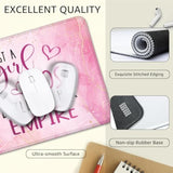 Just A Girl Boss Building Non-Slip Mouse Pad With Stitched Edge, Funny Pink Gold Mousepad Gifts For Female Manager, Thank You Appreciation Gifts For Girl Boss Entrepreneur, Boss‘S Day Gifts
