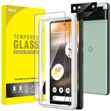 JETech Screen Protector for Google Pixel 6a 6.1-Inch with Camera Lens Protector, Easy Installation Tool, Fingerprint Compatible, Tempered Glass Film, HD Clear, 2-Pack Each