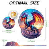 Majestic Dragon Pattern Ergonomic Mouse Pad With Wrist Support, Cute Computer Desk Mouse Pad Set With Gel Wrist Rest For Office Gaming, Soft Non Slip Girly Mousepad For Women